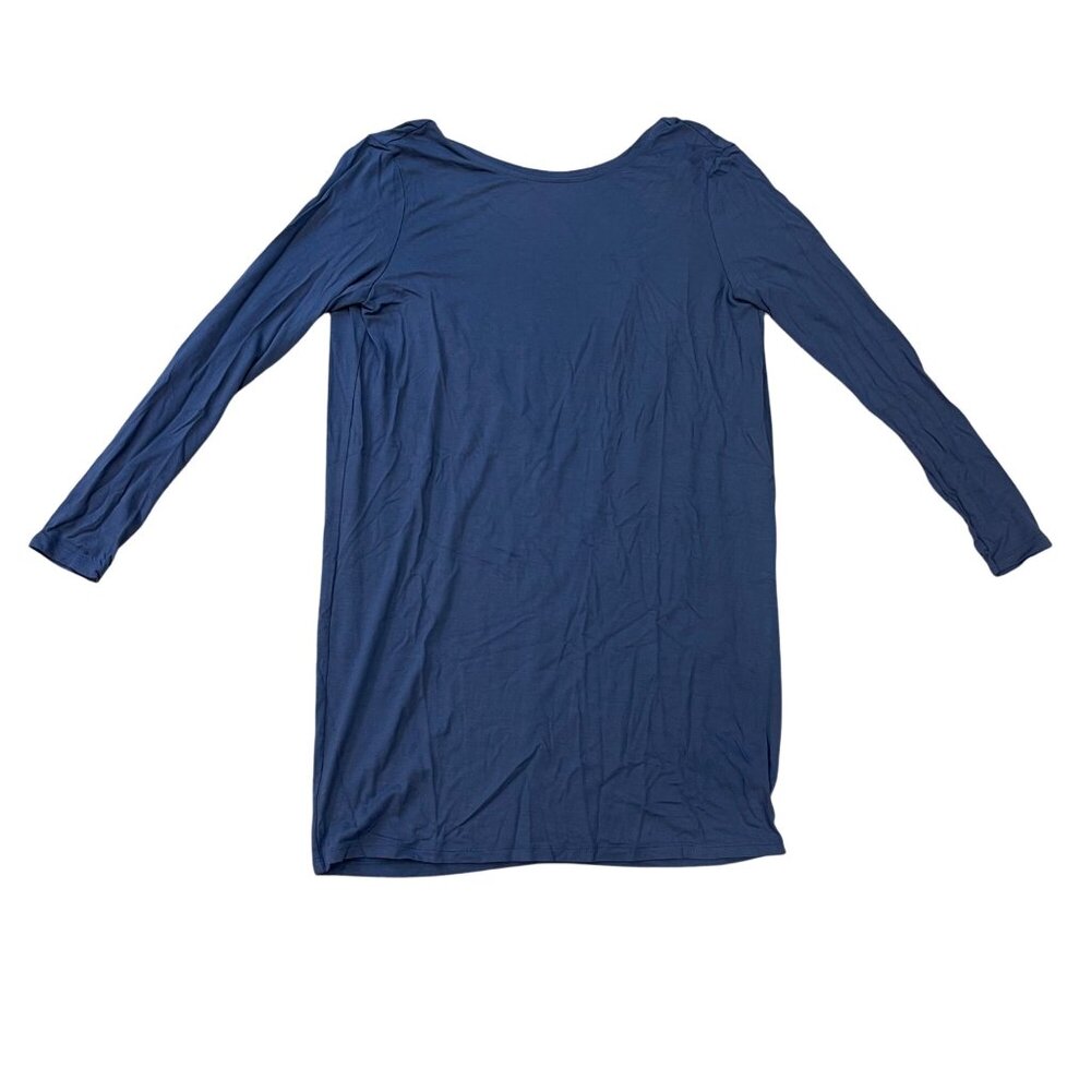 Asos Low Back Mini Dress Women's Size 4 Blue Periwinkle Viscose Long Sleeves